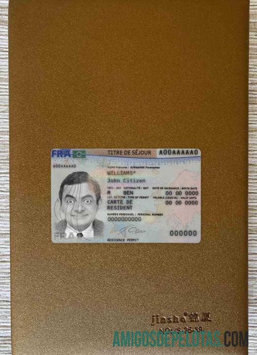 França Novo Cartão de Residência 2019 Presente Photolook FRONT amostra